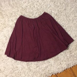Brandy Melville maroon suede circle skirt